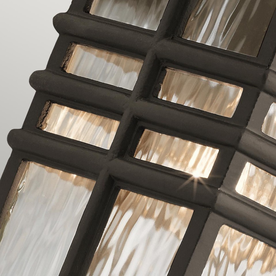 Beacon Square 1-Lt medium utomhus vägglampa oljebrons/glas 36cm IP44