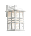 Beacon Square 1-Lt Medium Outdoor Wall Light White/Glass 36cm IP44