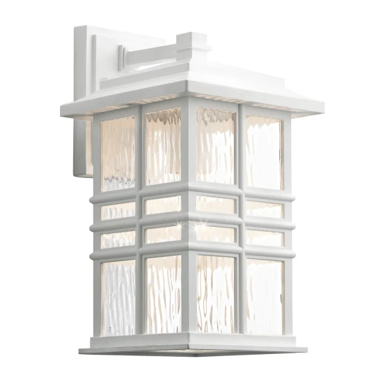Beacon Square 1-Lt medium utomhus vägglampa vit/glas 36cm IP44
