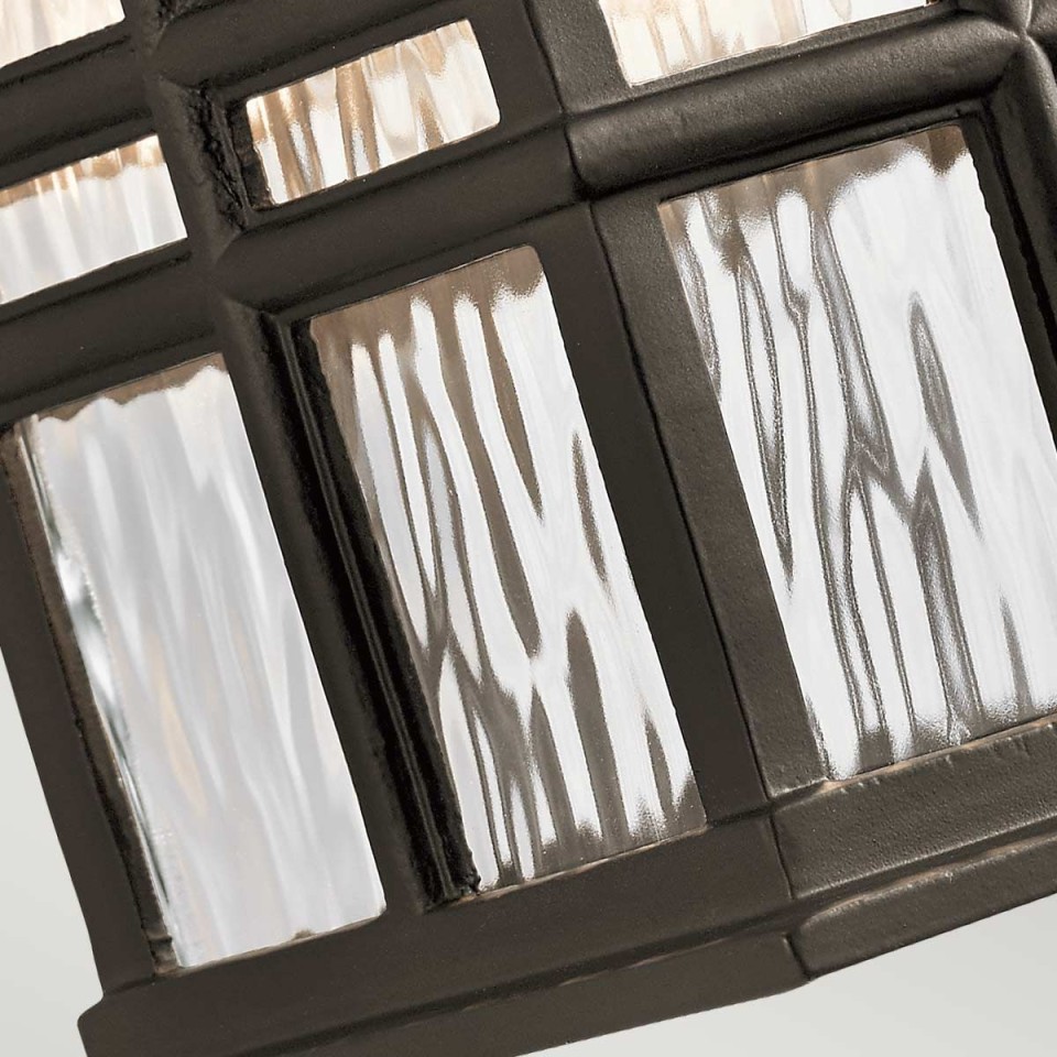 Beacon Square 1-Lt liten utomhus vägglampa oljebrons/glas 30,2 cm IP44