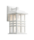 Beacon Square 1-Lt Small Outdoor Wall Light White/Glass 30.2cm IP44
