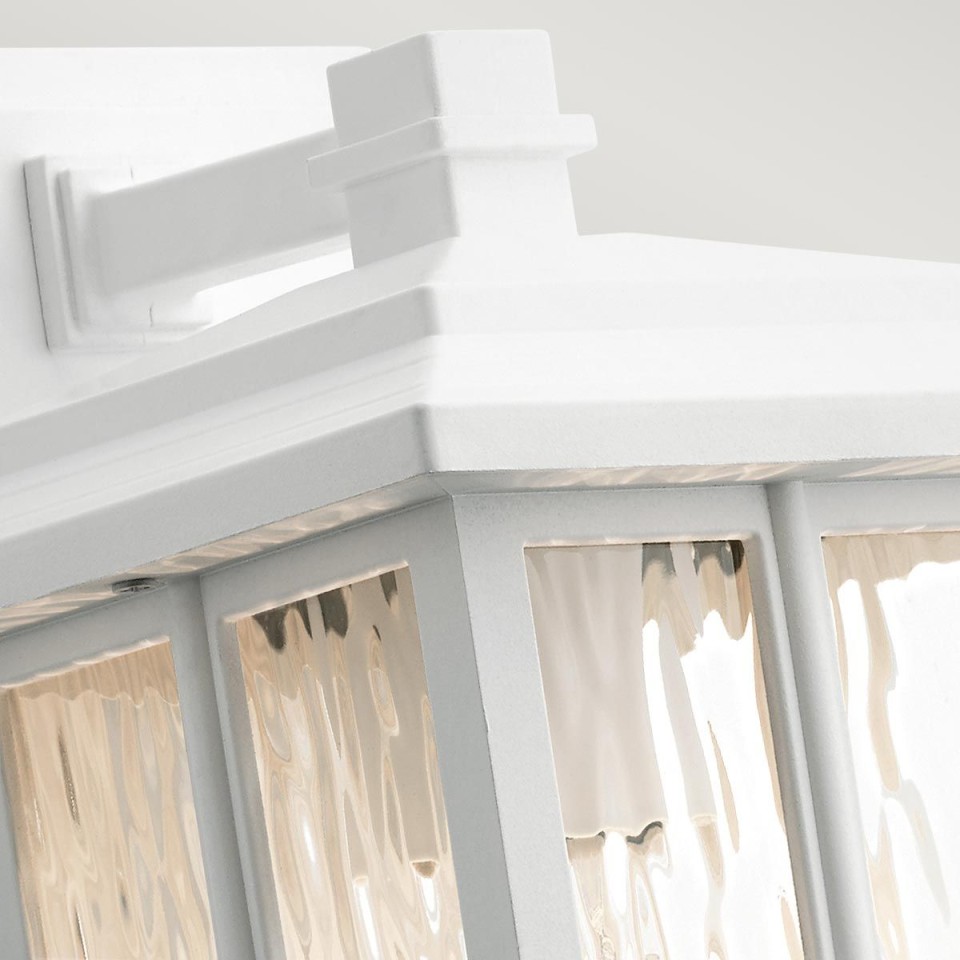 Beacon Square 1-Lt Small Outdoor Wall Light White/Glass 30.2cm IP44