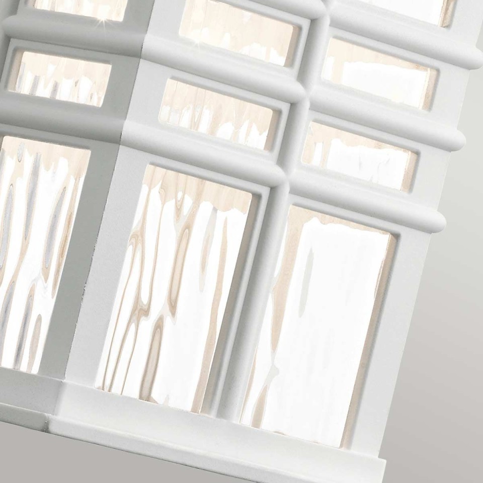 Beacon Square 1-Lt Small Outdoor Wall Light White/Glass 30.2cm IP44