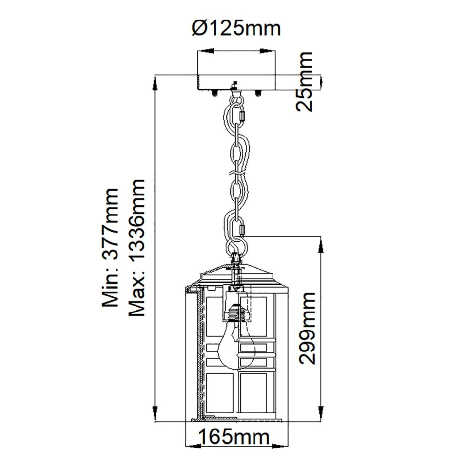 Beacon Square 1-Lt utomhus taklampa oljebrons/glas 16,5cm IP44