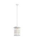 Beacon Square 1-Lt Outdoor Ceiling Light White/Glass 16.5cm IP44