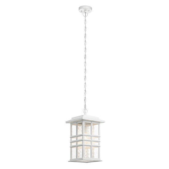 Beacon Square 1-Lt Outdoor Ceiling Light White/Glass 16.5cm IP44