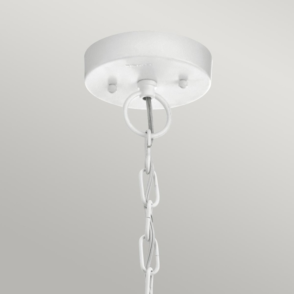 Beacon Square 1-Lt Outdoor Ceiling Light White/Glass 16.5cm IP44