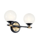 Benno 2-lt bathroom wall light black/champagne bronze 37.3 cm IP44 Kichler Benno 2-lt bathroom wall light black/champagne bronze 37.3 cm IP44