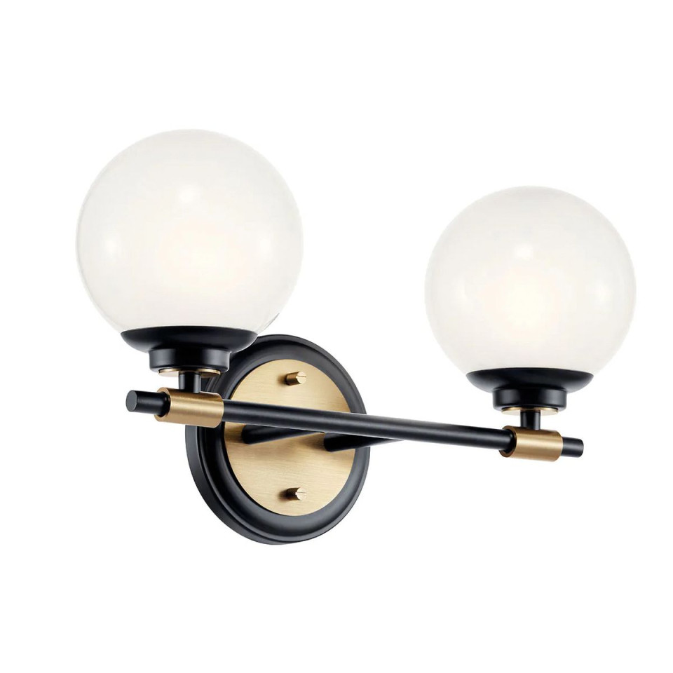 Benno 2-lt bathroom wall light black/champagne bronze 37.3 cm IP44 Kichler Benno 2-lt bathroom wall light black/champagne bronze 37.3 cm IP44