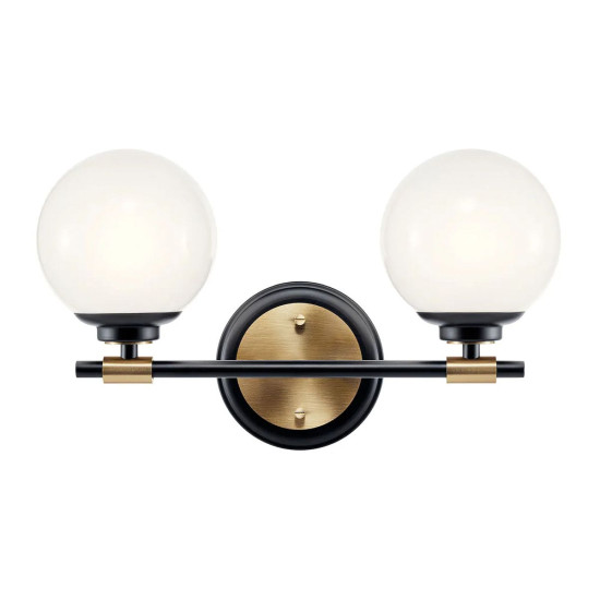 Benno 2-ljus vägglampa för badrum svart/champagne brons 37,3 cm IP44 Benno 2-ljus vägglampa för badrum svart/champagne brons 37,3 cm IP44