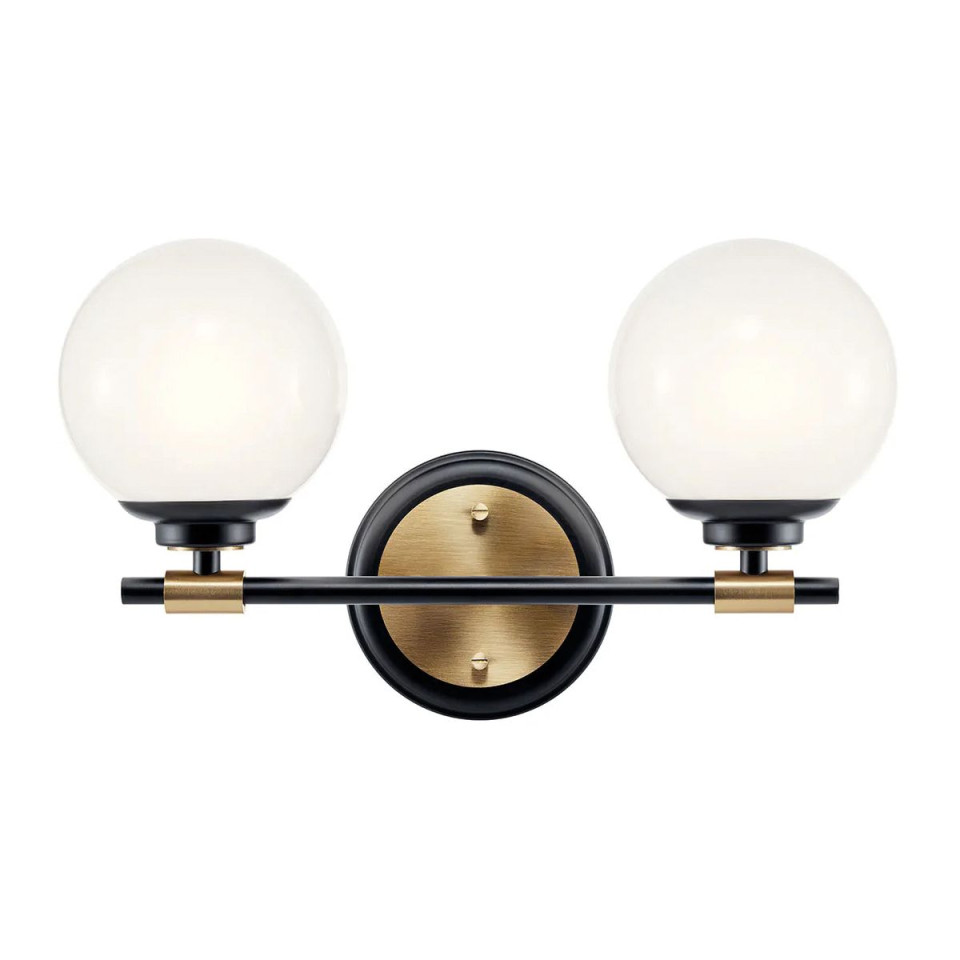 Benno 2-lt bathroom wall light black/champagne bronze 37.3 cm IP44 Kichler Benno 2-lt bathroom wall light black/champagne bronze 37.3 cm IP44