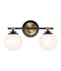 Benno 2-lt bathroom wall light black/champagne bronze 37.3 cm IP44 Kichler Benno 2-lt bathroom wall light black/champagne bronze 37.3 cm IP44