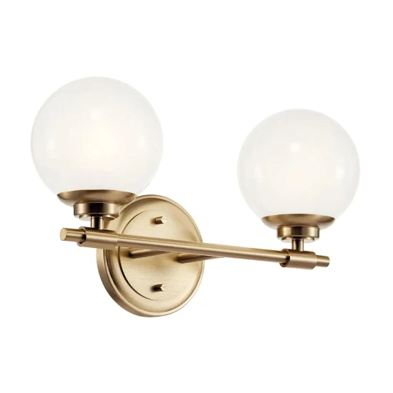 Benno 2-lt bathroom wall light champagne bronze 37.3 cm IP44