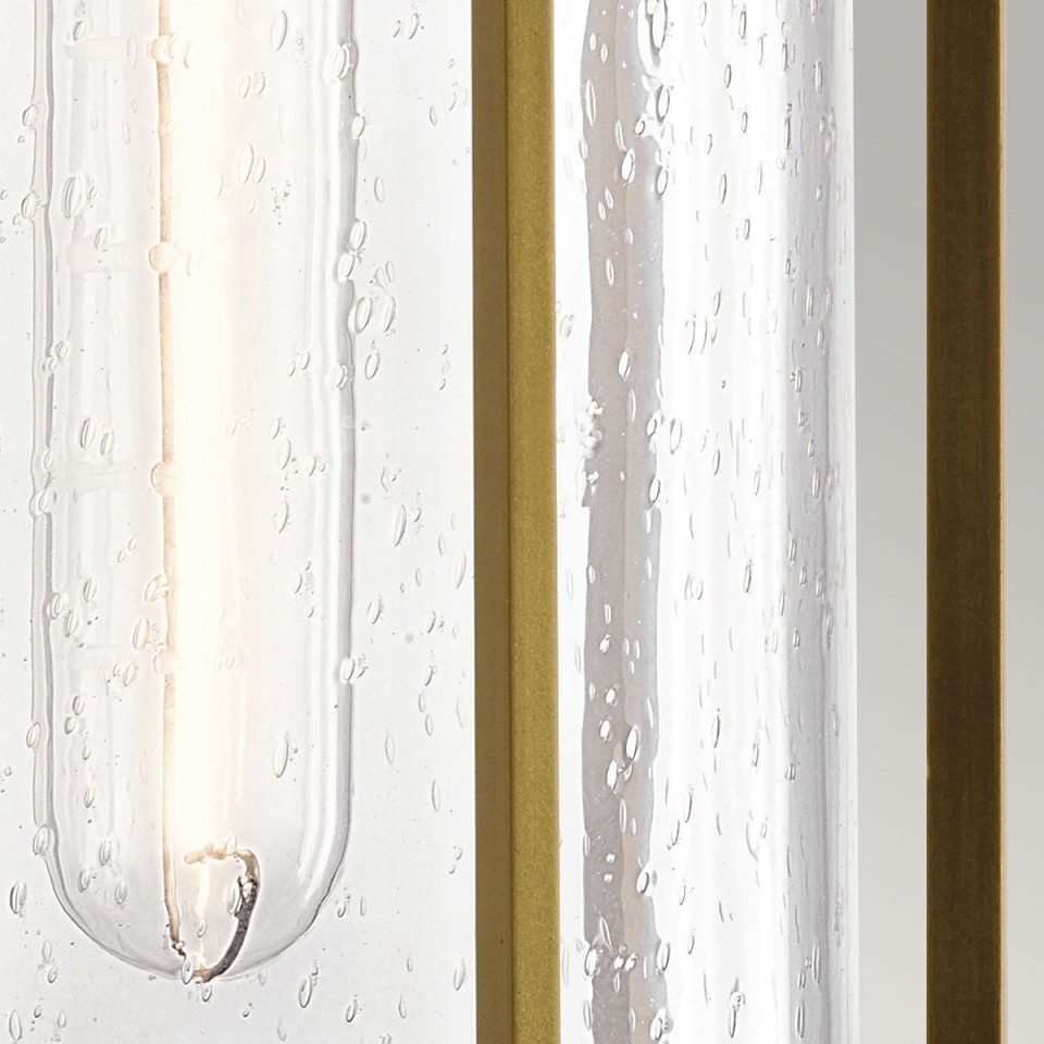 Camillo 1-Lt utomhusvägglampa mässing/klar 37,5cm IP44