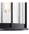 Camillo 1-Lt Medium Outdoor Wall Light Textured Black/Clear 37.5cm IP44