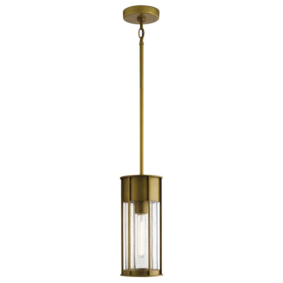 Camillo 1-Lt Outdoor Ceiling Light Painted Natural Brass/Clear 15.2cm IP44