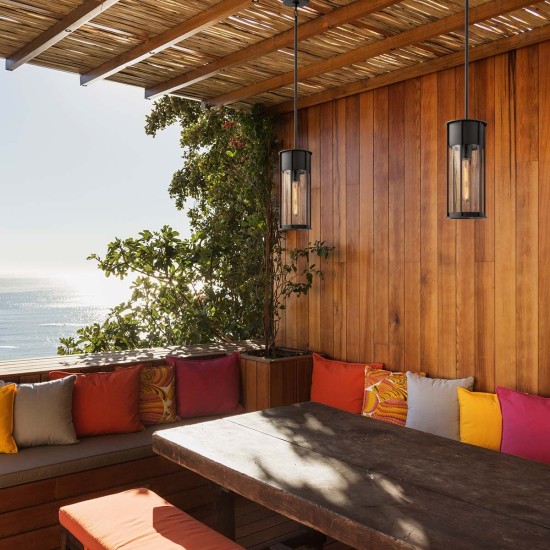 Camillo 1-Lt utomhus taklampa svart/klar 15,2cm IP44