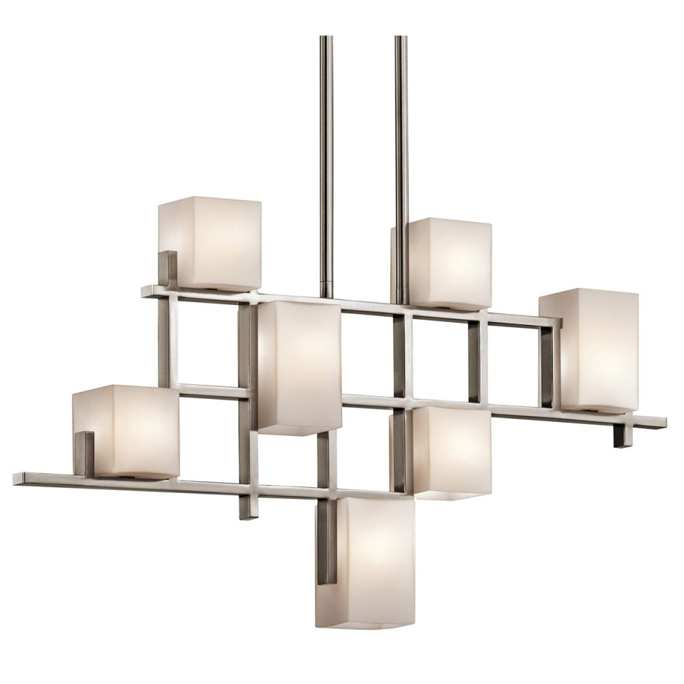 City Lights 7-Lt Linear Chandelier Classic Pewter 87.6cm Elstead Lighting City Lights 7-Lt Linear Chandelier Classic Pewter 87.6cm