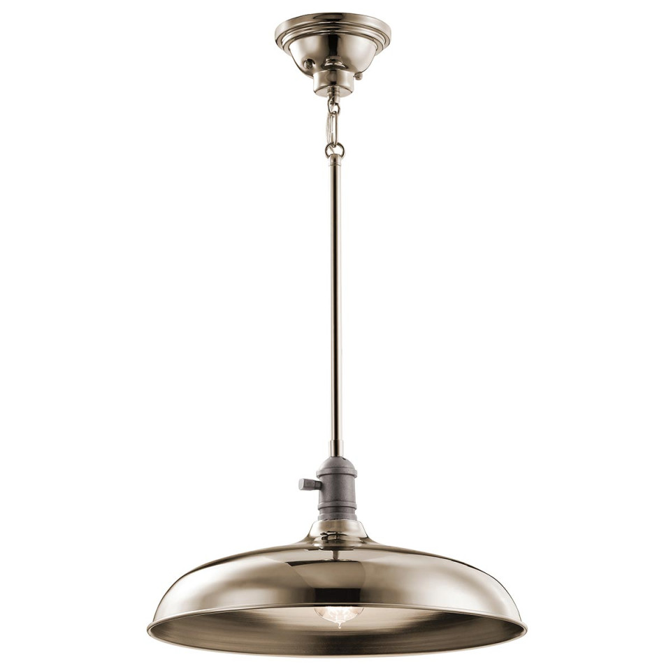 Cobson 1-lt taklampa polerad nickel 40,7cm Elstead Lighting Cobson 1-lt taklampa polerad nickel 40,7cm