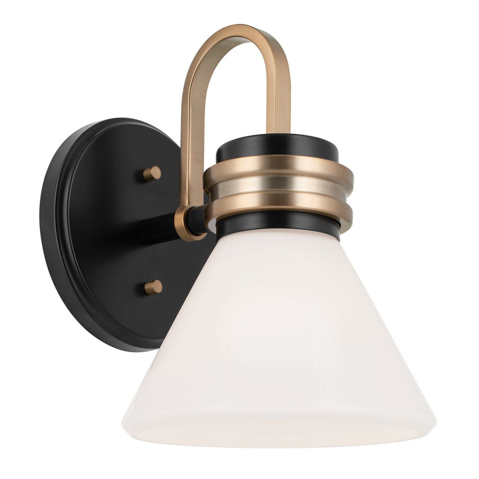 Farum 1-ljus vägglampa svart/champagne brons 24 cm IP44 Kichler Farum 1-ljus vägglampa svart/champagne brons 24 cm IP44