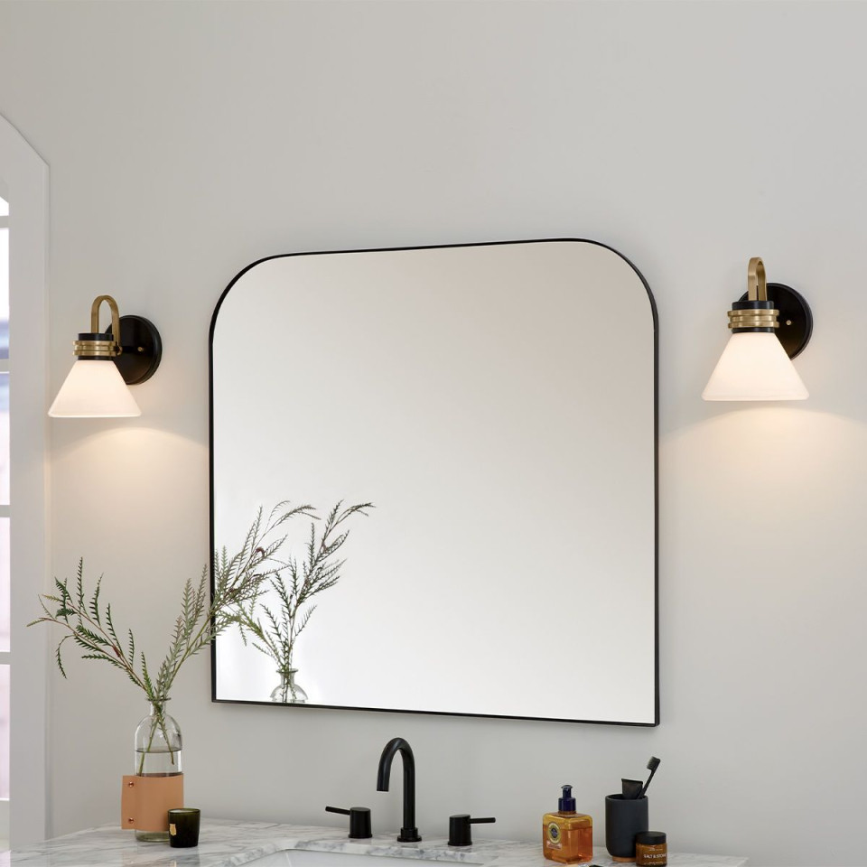 Farum 1-ljus vägglampa svart/champagne brons 24 cm IP44 Kichler Farum 1-ljus vägglampa svart/champagne brons 24 cm IP44