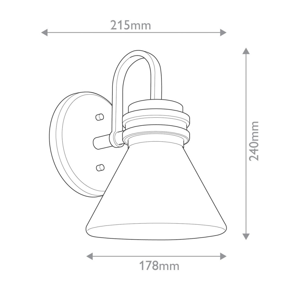 Farum 1-ljus vägglampa polerad krom 24 cm IP44 Kichler Farum 1-ljus vägglampa polerad krom 24 cm IP44