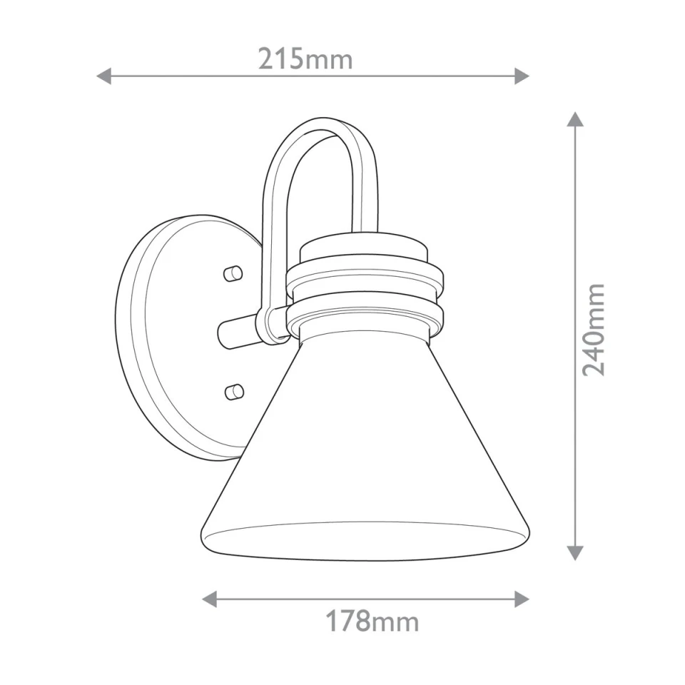 Farum 1-ljus vägglampa polerad krom 24 cm IP44