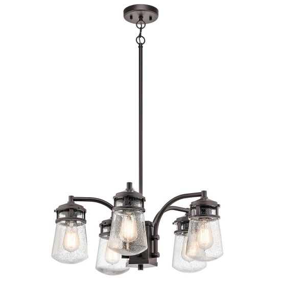 Lyndon 5-Lt Outdoor Chandelier Architectural Bronze/Clear 61.1cm IP44 Lyndon 5-Lt Outdoor Chandelier Architectural Bronze/Clear 61.1cm IP44