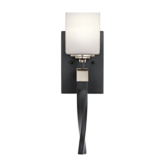 Marette 1 vägglampa svart/glas 41,3cm IP44