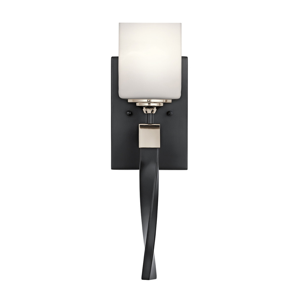 Marette 1 Wall Lamp Black/Glass 41.3cm IP44 Elstead Lighting Marette 1 Wall Lamp Black/Glass 41.3cm IP44