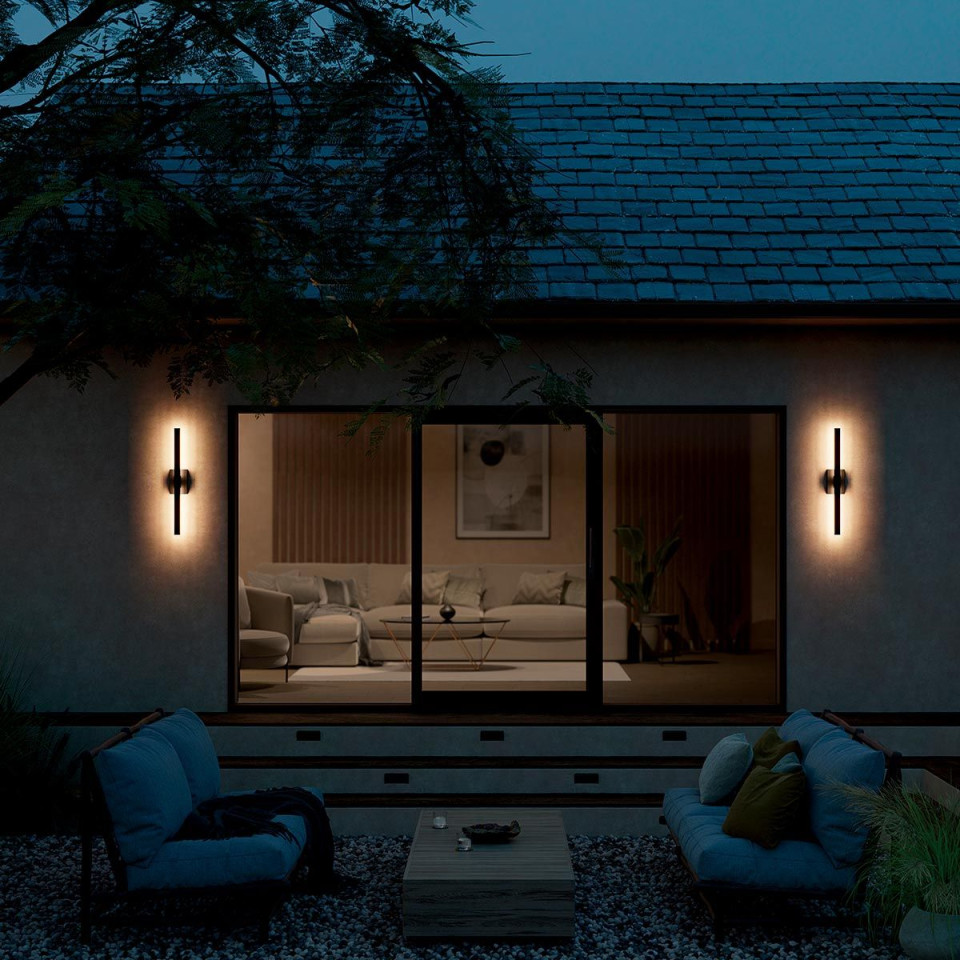 Nocar stor LED-vägglampa för utomhusbruk texturerad svart 76,2 cm IP44 Kichler Nocar stor LED-vägglampa för utomhusbruk texturerad svart 76,2 cm IP44