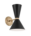 Phix 2-lt wall light black/champagne bronze 34.1 cm Kichler Phix 2-lt wall light black/champagne bronze 34.1 cm