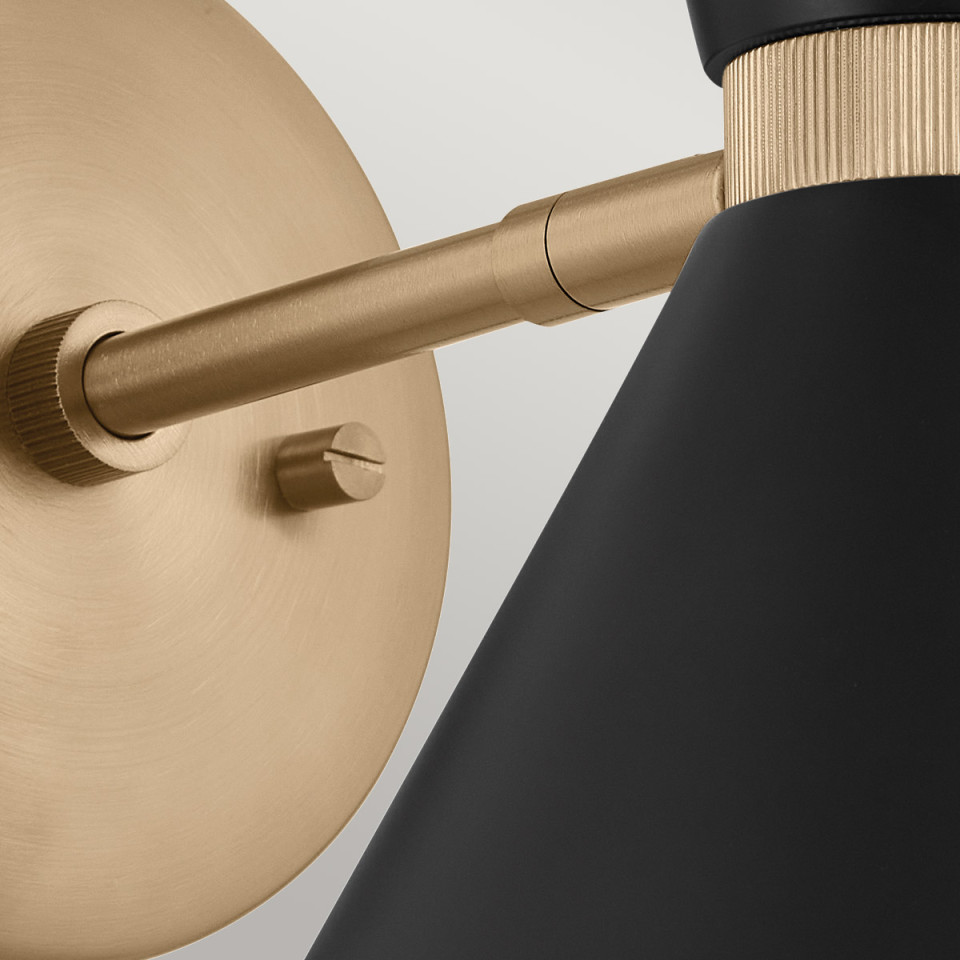 Phix 2-lt wall light black/champagne bronze 34.1 cm Kichler Phix 2-lt wall light black/champagne bronze 34.1 cm