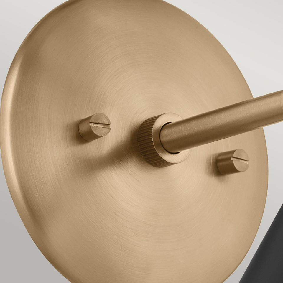 Phix 2-lt wall light black/champagne bronze 34.1 cm Kichler Phix 2-lt wall light black/champagne bronze 34.1 cm