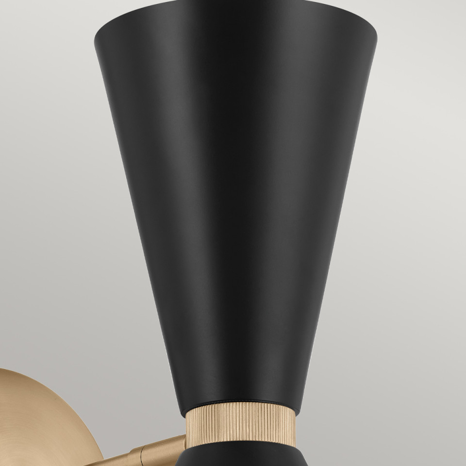 Phix 2-lt wall light black/champagne bronze 34.1 cm Kichler Phix 2-lt wall light black/champagne bronze 34.1 cm