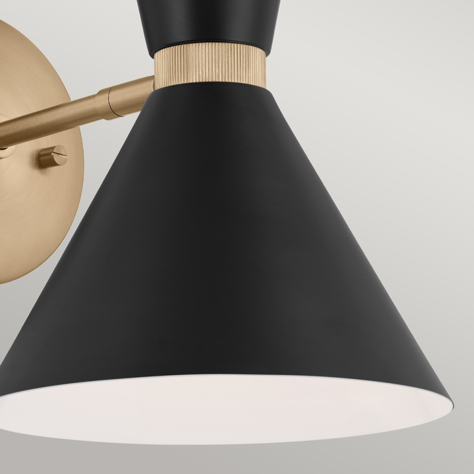 Phix 2-lt wall light black/champagne bronze 34.1 cm Kichler Phix 2-lt wall light black/champagne bronze 34.1 cm