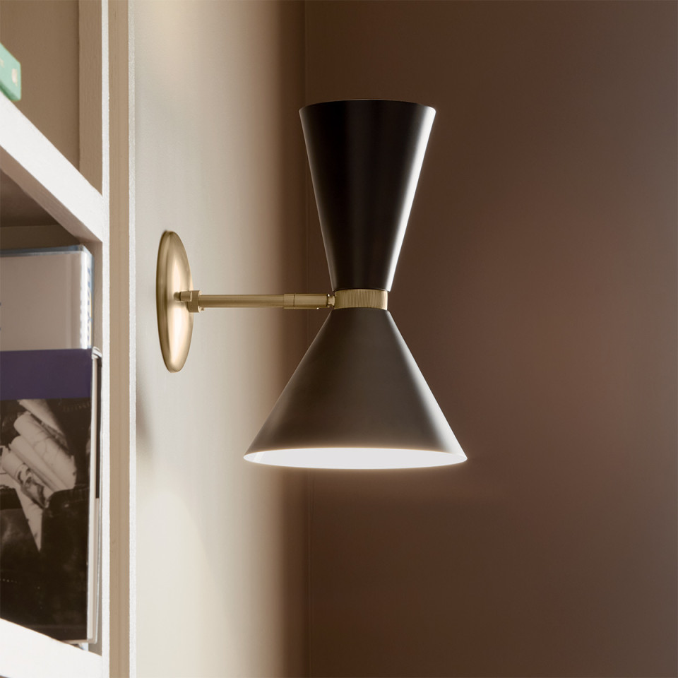 Phix 2-lt wall light black/champagne bronze 34.1 cm Kichler Phix 2-lt wall light black/champagne bronze 34.1 cm