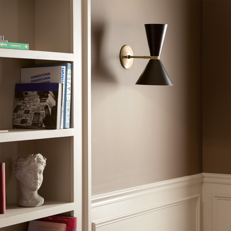 Phix 2-lt wall light black/champagne bronze 34.1 cm Kichler Phix 2-lt wall light black/champagne bronze 34.1 cm