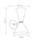 Phix 2-lt wall light black/champagne bronze 34.1 cm Kichler Phix 2-lt wall light black/champagne bronze 34.1 cm