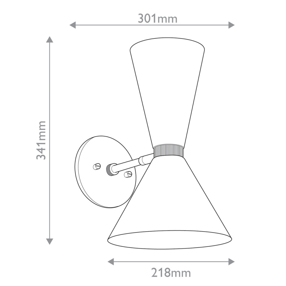 Phix 2-lt wall light black/champagne bronze 34.1 cm Kichler Phix 2-lt wall light black/champagne bronze 34.1 cm