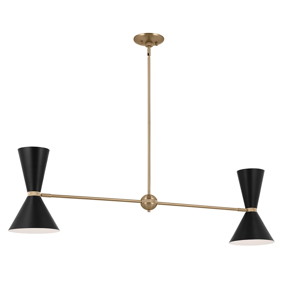 Phix 4-lt linear chandelier black/champagne bronze 130.3 cm Kichler Phix 4-lt linear chandelier black/champagne bronze 130.3 cm