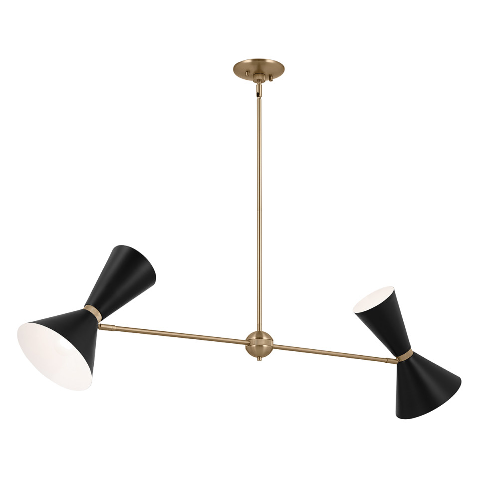 Phix 4-lt linear chandelier black/champagne bronze 130.3 cm Kichler Phix 4-lt linear chandelier black/champagne bronze 130.3 cm
