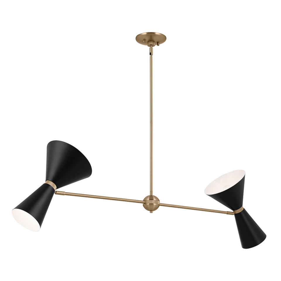 Phix 4-lt linear chandelier black/champagne bronze 130.3 cm Kichler Phix 4-lt linear chandelier black/champagne bronze 130.3 cm