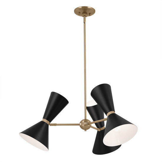 Phix 6-ljus ljuskrona svart/champagne brons 78 cm Phix 6-ljus ljuskrona svart/champagne brons 78 cm