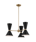Phix 6-lt chandelier black/champagne bronze 78 cm Kichler Phix 6-lt chandelier black/champagne bronze 78 cm