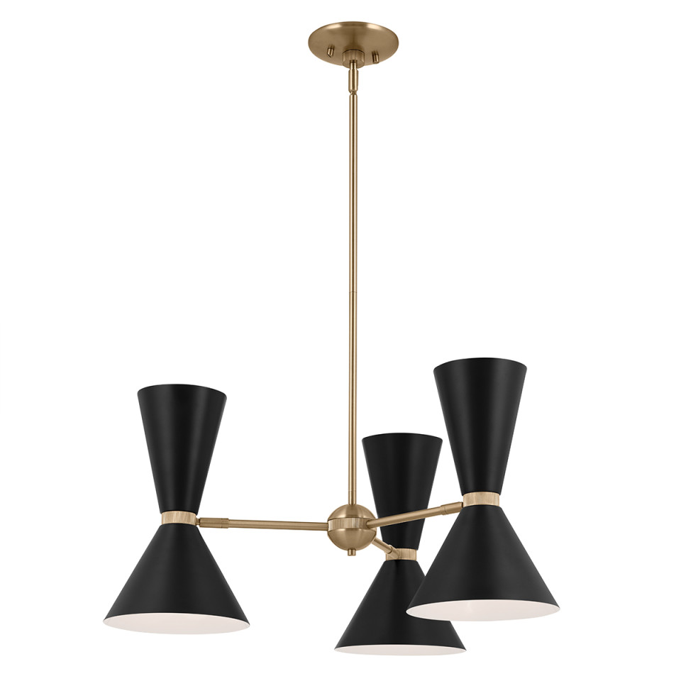 Phix 6-lt chandelier black/champagne bronze 78 cm Kichler Phix 6-lt chandelier black/champagne bronze 78 cm