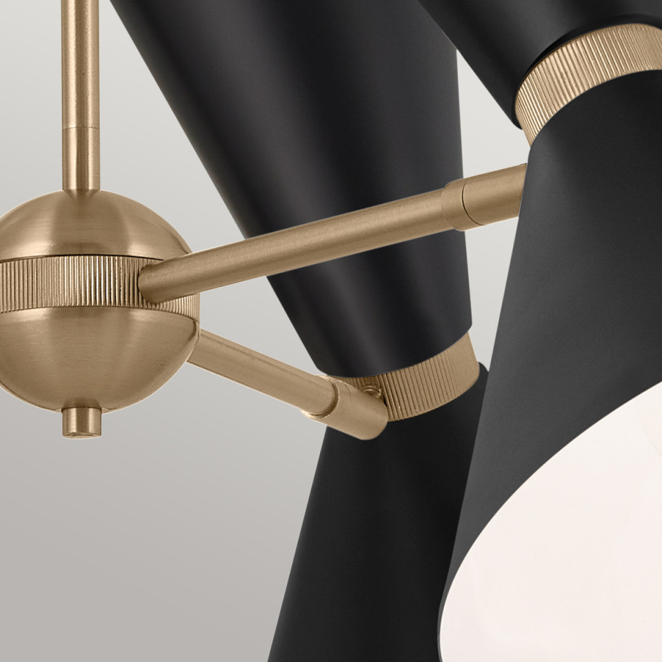 Phix 6-lt chandelier black/champagne bronze 78 cm Kichler Phix 6-lt chandelier black/champagne bronze 78 cm