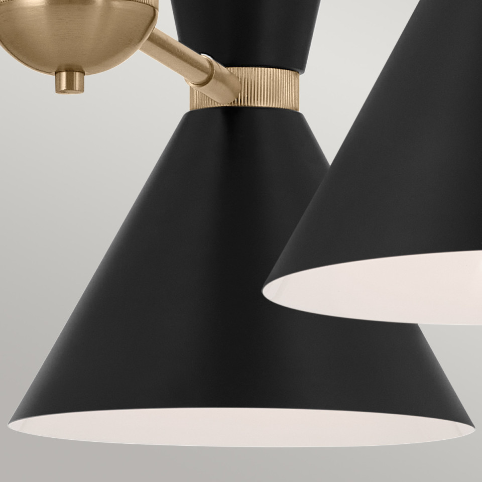 Phix 6-lt chandelier black/champagne bronze 78 cm Kichler Phix 6-lt chandelier black/champagne bronze 78 cm