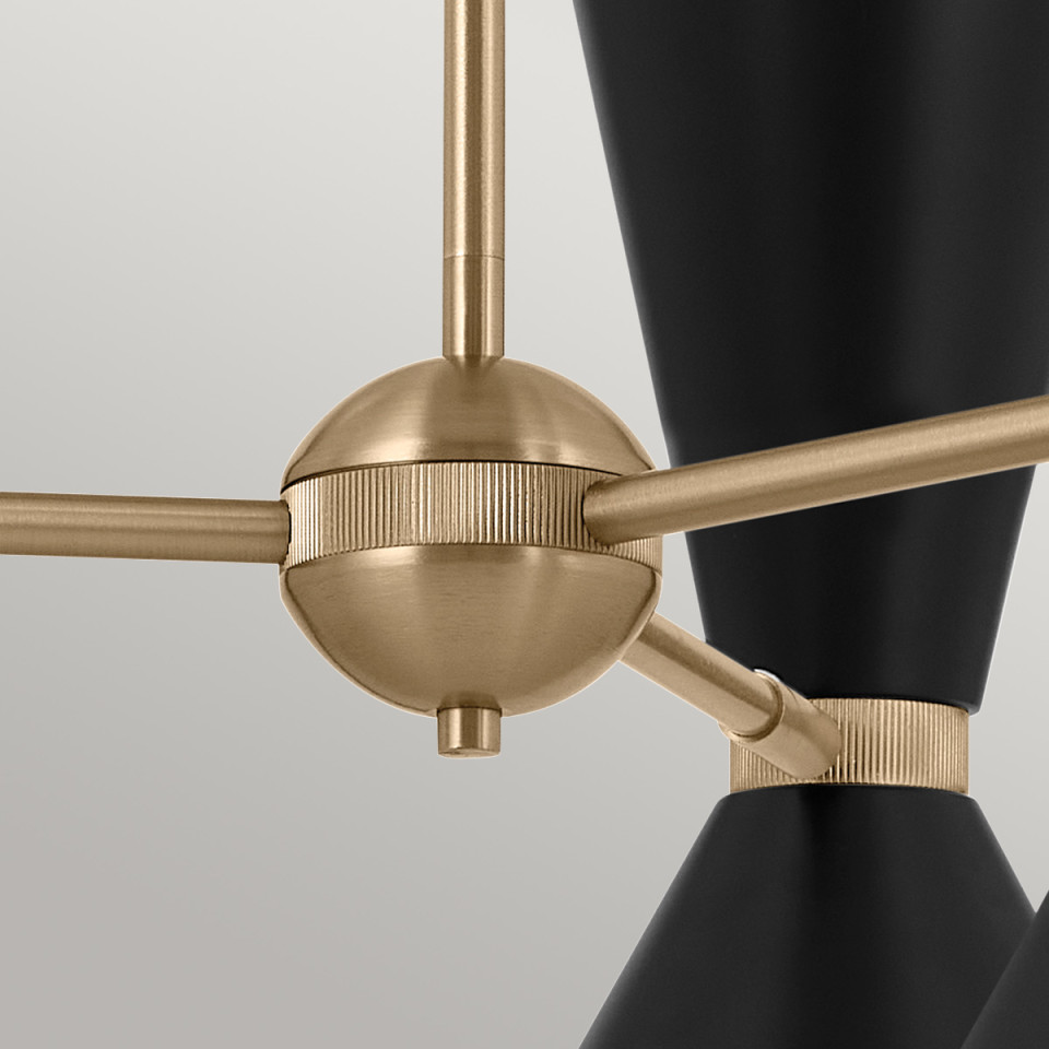 Phix 6-lt chandelier black/champagne bronze 78 cm Kichler Phix 6-lt chandelier black/champagne bronze 78 cm