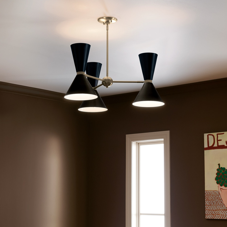 Phix 6-lt chandelier black/champagne bronze 78 cm Kichler Phix 6-lt chandelier black/champagne bronze 78 cm